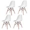 Set of 4 Stylish White Dining Chairs with Solid Beech Wood Legs and Comfortable ABS Seating